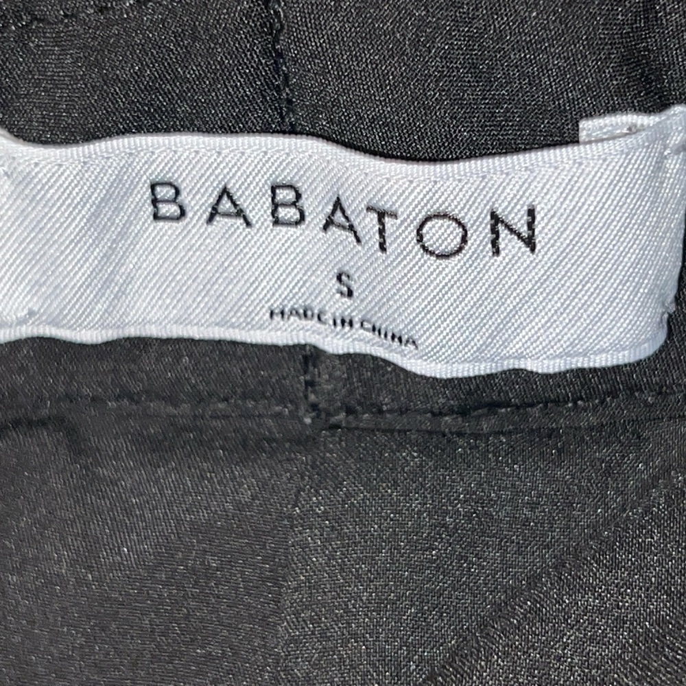 Aritzia Babaton Black Wool Blend Straight Leg Trousers Small Mid Rise Work Pants - Picture 9 of 12